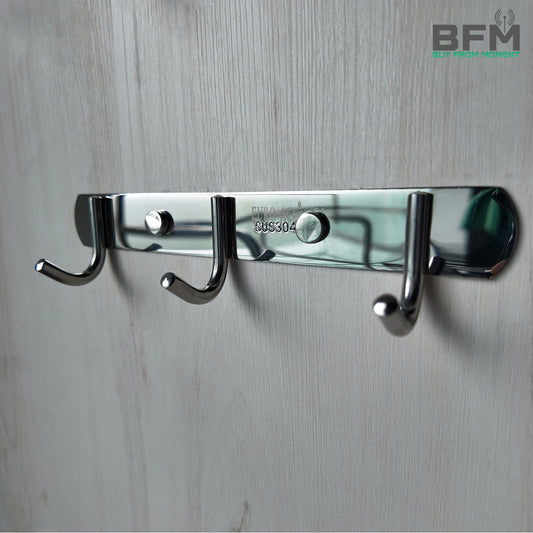 Stainless Steel Wall-Mounted Towel and Clothes Hook Rack