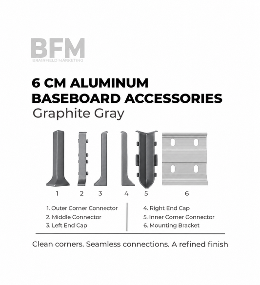 6cm Aluminum Baseboard Accessories – Graphite Gray