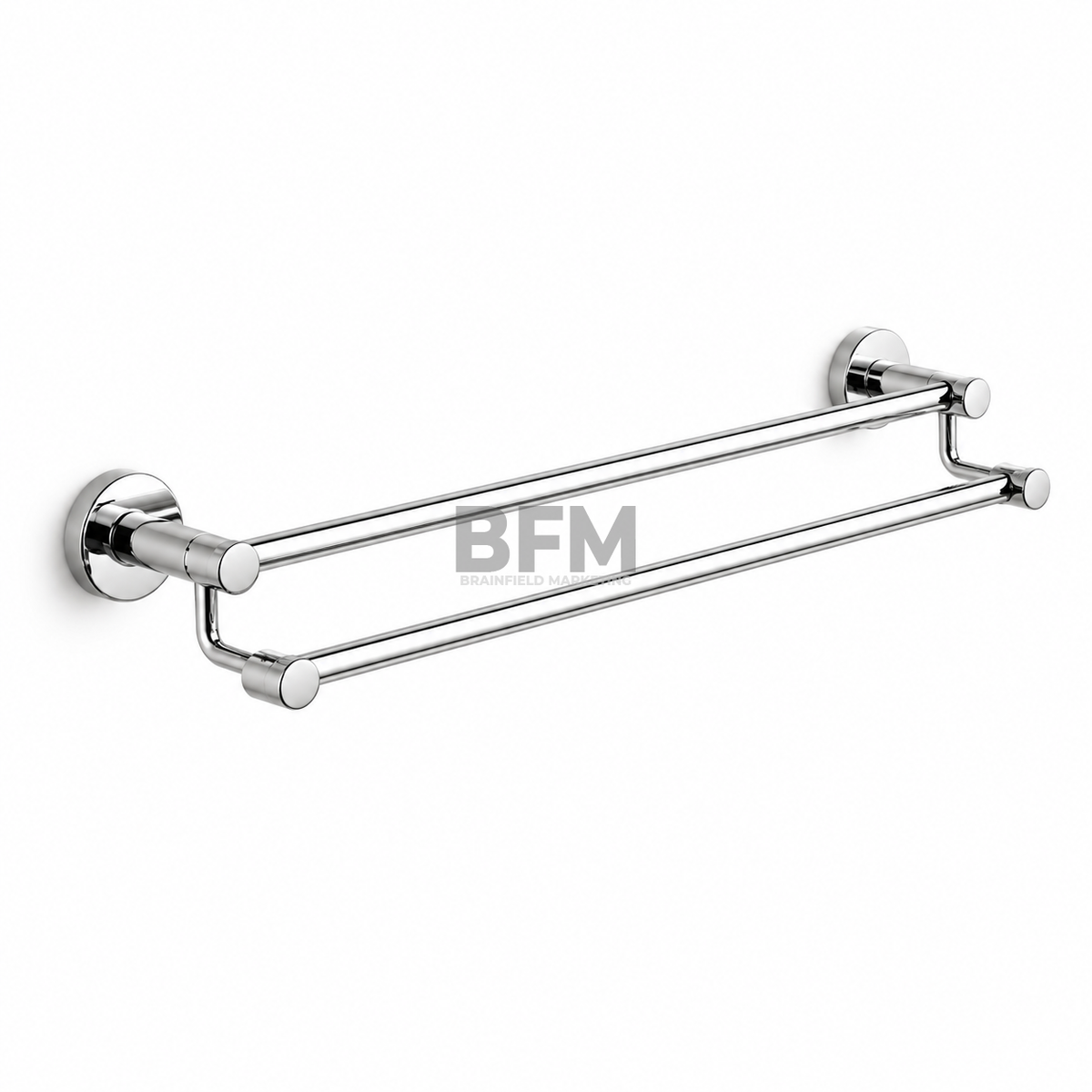 Stainless Steel Wall-Mounted Towel Rack with Shelf and Hanging Bar