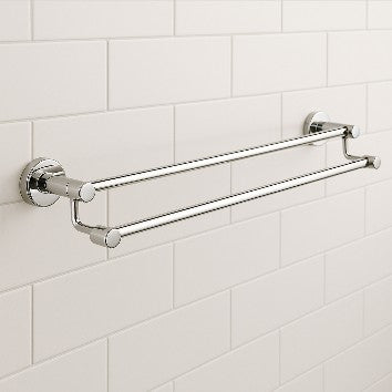 Stainless Steel Wall-Mounted Towel Rack with Shelf and Hanging Bar