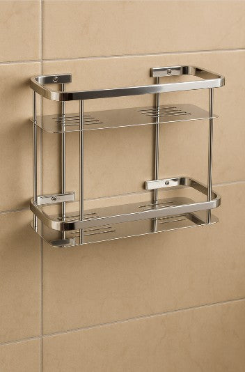 Stainless Steel Wall-Mounted Bathroom Storage Shelf for Shower and Toiletries