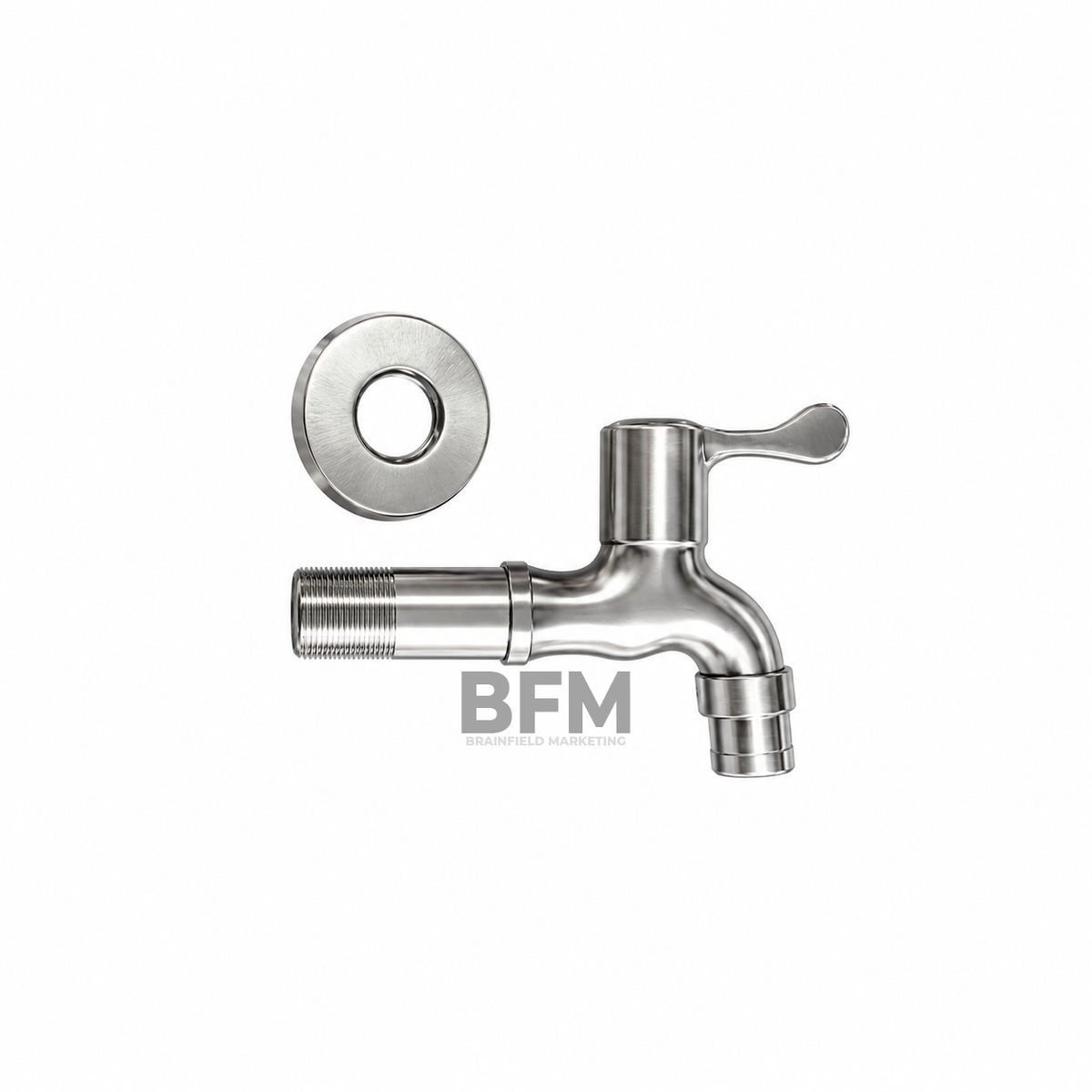 Stainless Steel Bathroom Faucet and Bib Tap Set for Sink and Toilet Use