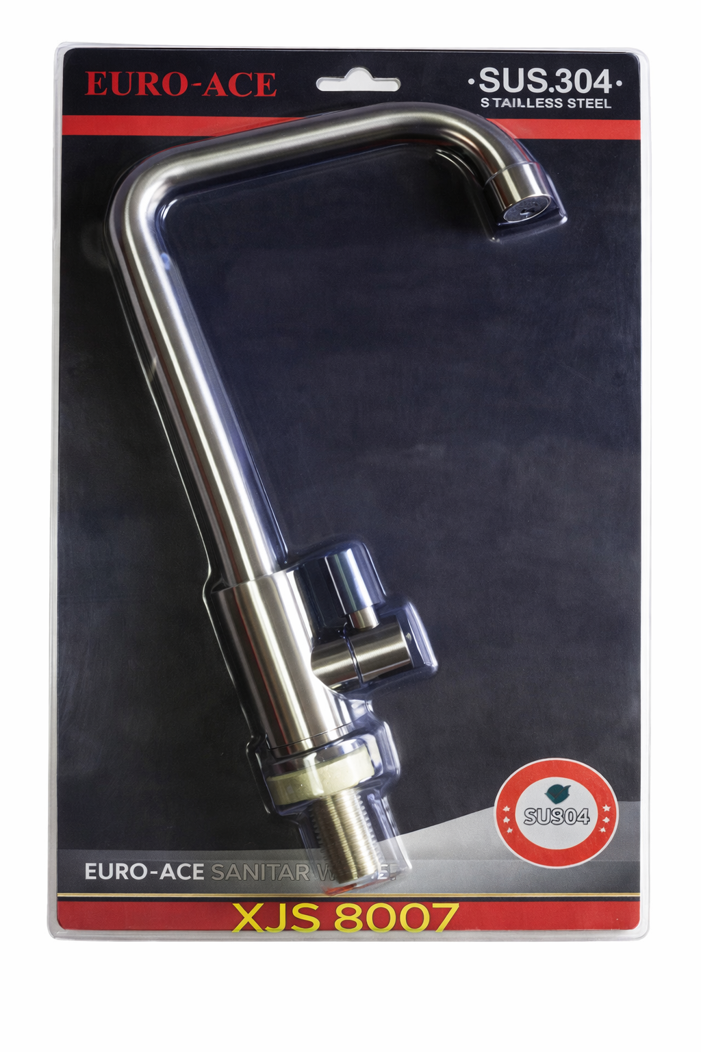 Stainless Steel Single Lever Kitchen Sink Faucet with Gooseneck Spout