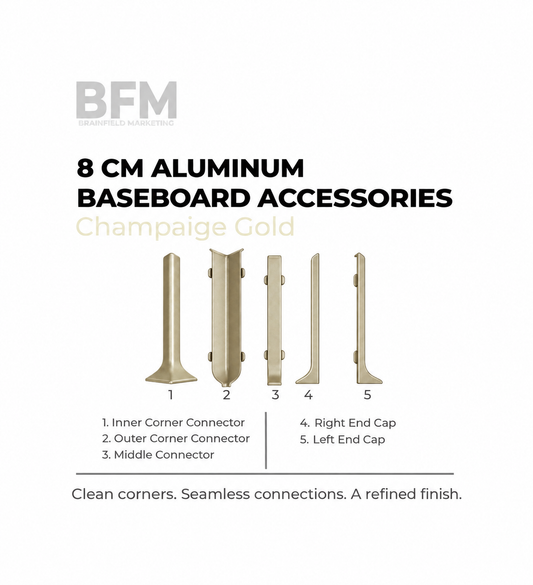 8cm Aluminum Baseboard Accessories – Champagne Gold